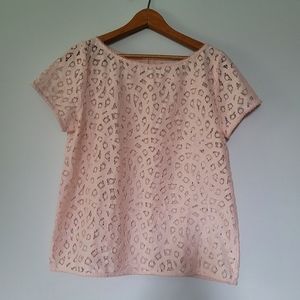 Loft pale pink delicate lace top women's SP